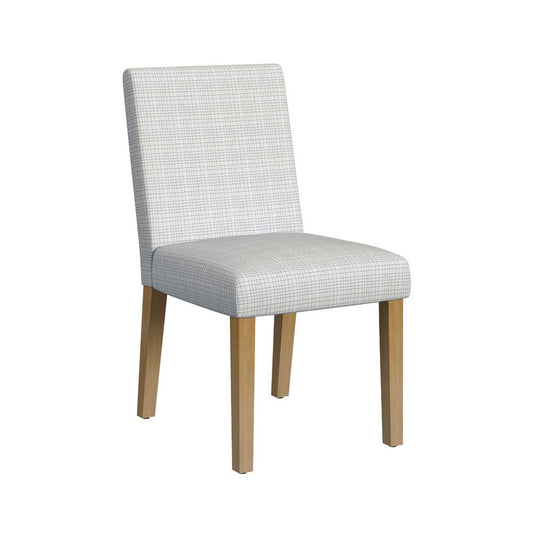 Kip Dining Chair | Honey Oak Wood | Cream Mini Grid Pattern Woven