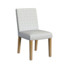 Kip Dining Chair | Honey Oak Wood | Cream Mini Grid Pattern Woven