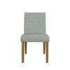 Kip Dining Chair | Honey Oak Wood | Green Mini Grid Pattern Woven