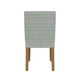 Kip Dining Chair | Honey Oak Wood | Green Mini Grid Pattern Woven
