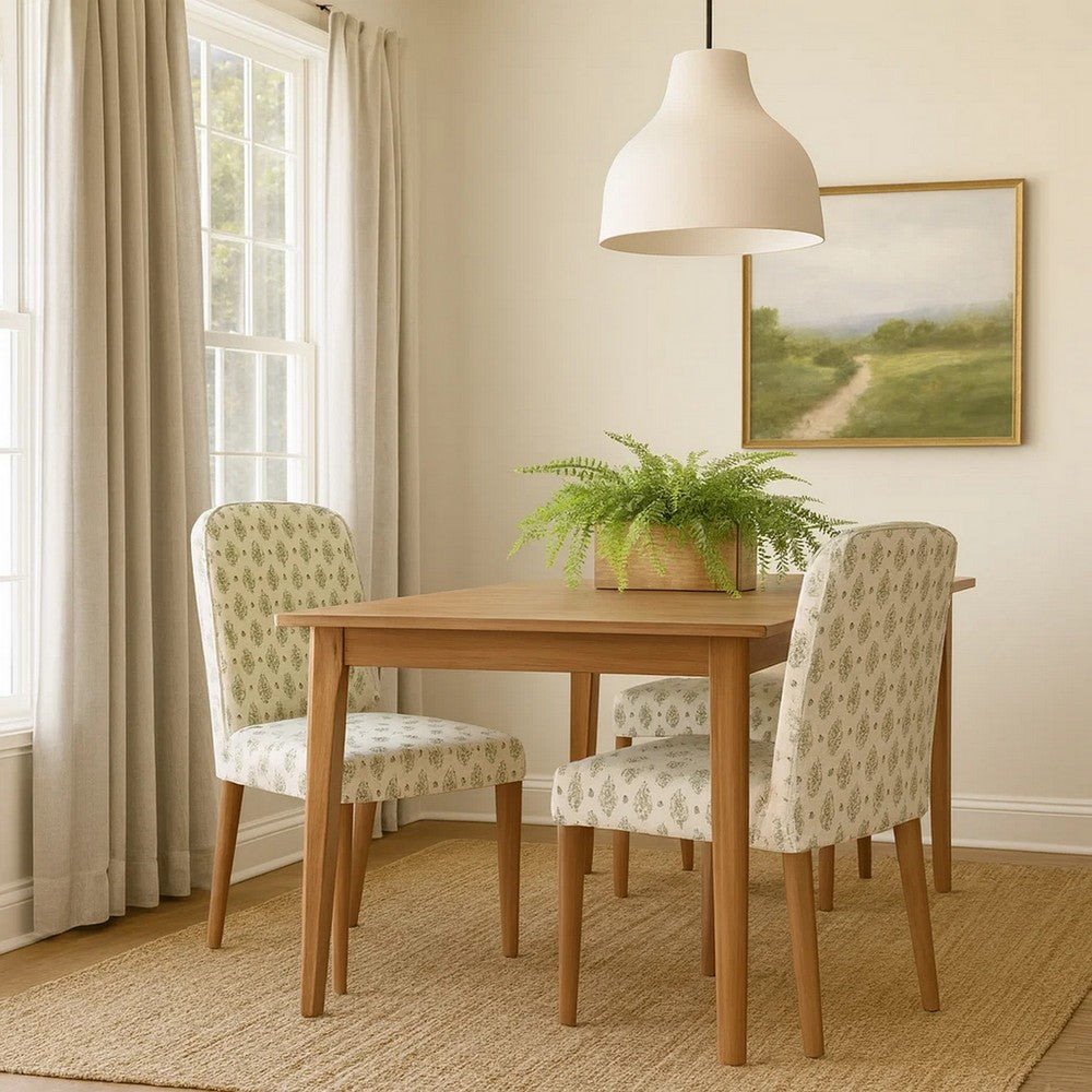 Mio Dining Chair with Rounded Back | Sage Paisley Medallion Fabric