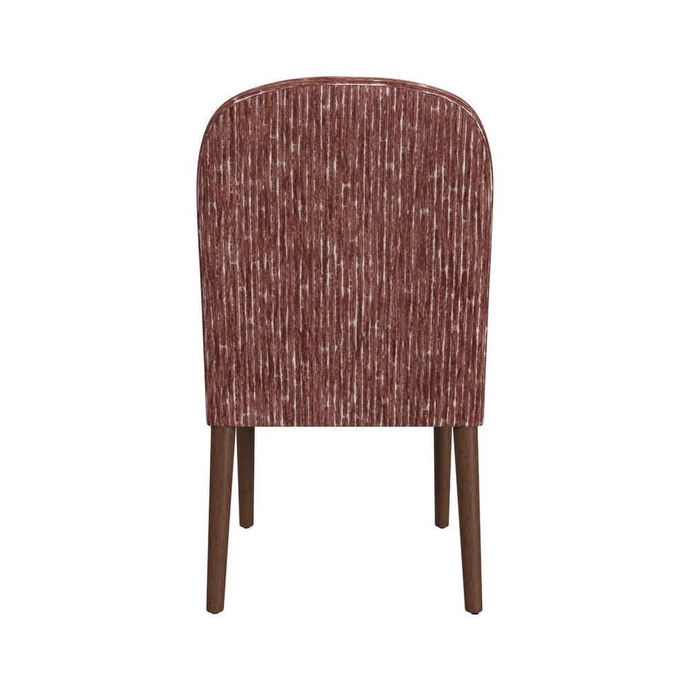 Mio Dining Chair with Rounded Back | Dark Walnut Brown Woven Chenille