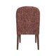 Mio Dining Chair with Rounded Back | Dark Walnut Brown Woven Chenille