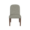 Mio Dining Chair with Rounded Back | Dark Walnut | Gray Woven Fabric