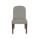 Mio Dining Chair with Rounded Back | Dark Walnut | Gray Woven Fabric