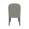 Mio Dining Chair with Rounded Back | Dark Walnut | Gray Woven Fabric