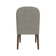 Mio Dining Chair with Rounded Back | Dark Walnut | Gray Woven Fabric