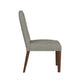 Mio Dining Chair with Rounded Back | Dark Walnut | Gray Woven Fabric