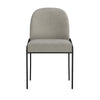 Nik Dining Chair | Curved Backrest | Matte Black Metal | Gray Velvet