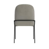 Nik Dining Chair | Curved Backrest | Matte Black Metal | Gray Velvet
