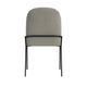 Nik Dining Chair | Curved Backrest | Matte Black Metal | Gray Velvet