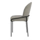 Nik Dining Chair | Curved Backrest | Matte Black Metal | Gray Velvet