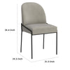 Nik Dining Chair | Curved Backrest | Matte Black Metal | Gray Velvet