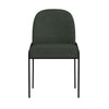Nik Dining Chair | Curved Backrest | Matte Black Metal | Green Velvet