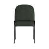 Nik Dining Chair | Curved Backrest | Matte Black Metal | Green Velvet