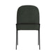 Nik Dining Chair | Curved Backrest | Matte Black Metal | Green Velvet