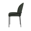 Nik Dining Chair | Curved Backrest | Matte Black Metal | Green Velvet