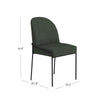 Nik Dining Chair | Curved Backrest | Matte Black Metal | Green Velvet