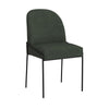 Nik Dining Chair | Curved Backrest | Matte Black Metal | Green Velvet