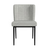 Ole Dining Chair Set of 2 | Black Metal | Gray Channel Woven Fabric BM334507