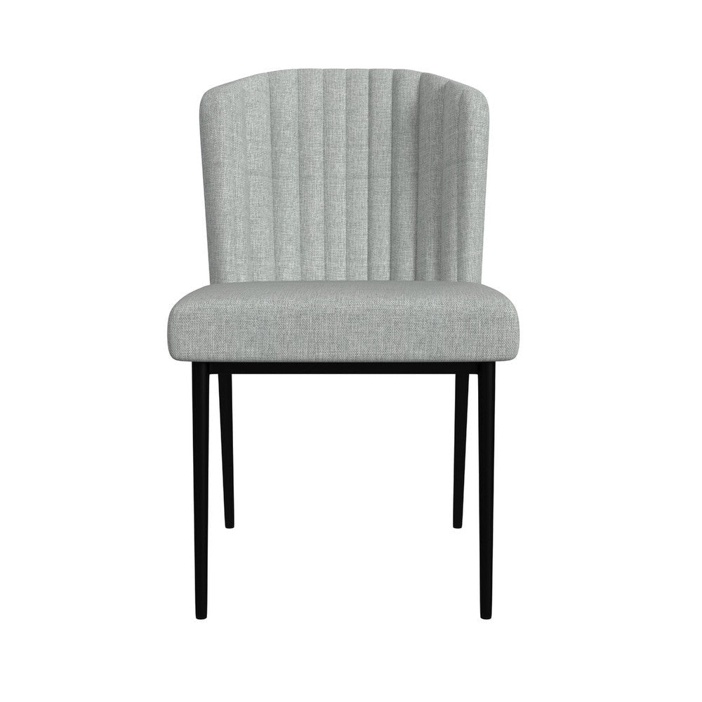 Ole Dining Chair Set of 2 | Curved Back | Gray Woven | Black Metal BM334508