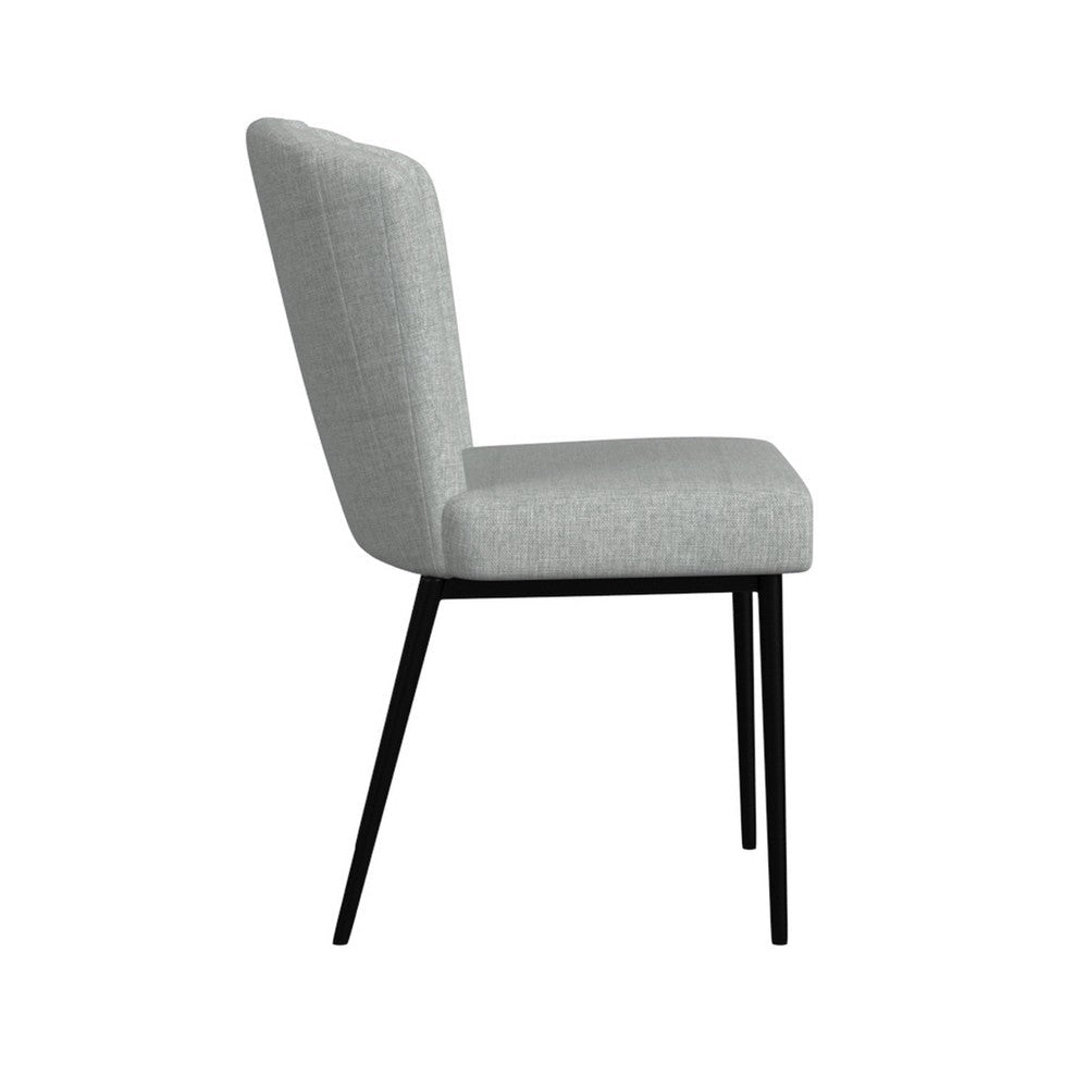 Ole Dining Chair Set of 2 | Curved Back | Gray Woven | Black Metal BM334508