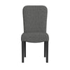 Dining Chair Set of 2 | Modern Rounded Back | Black Woven Fabric BM334509