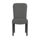 Dining Chair Set of 2 | Modern Rounded Back | Black Woven Fabric BM334509