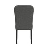 Dining Chair Set of 2 | Modern Rounded Back | Black Woven Fabric BM334509