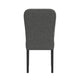 Dining Chair Set of 2 | Modern Rounded Back | Black Woven Fabric BM334509