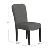 Dining Chair Set of 2 | Modern Rounded Back | Black Woven Fabric BM334509
