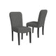 Dining Chair Set of 2 | Modern Rounded Back | Black Woven Fabric