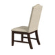 Dining Chair Set of 2 | Scalloped Back | Cherry Wood | Beige Fabric BM334510