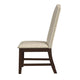 Dining Chair Set of 2 | Scalloped Back | Cherry Wood | Beige Fabric BM334510