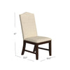 Dining Chair Set of 2 | Scalloped Back | Cherry Wood | Beige Fabric BM334510