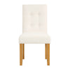 Rei Dining Chair Set of 2 | Wood Frame | Cream Linen Woven Textured