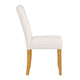 Rei Dining Chair Set of 2 | Wood Frame | Cream Linen Woven Textured