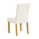 Rei Dining Chair Set of 2 | Wood Frame | Cream Linen Woven Textured