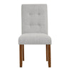 Rei Dining Chair Set of 2 | Wood Frame | Gray Textured Woven Fabric