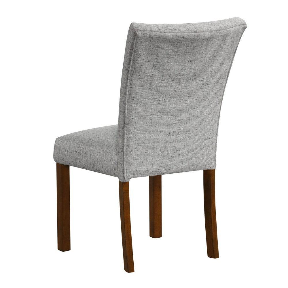Rei Parsons Dining Chair Set of 2 | Gray Woven Button Tufted Fabric BM334513