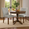 Rei Parsons Dining Chair Set of 2 | Gray Woven Button Tufted Fabric