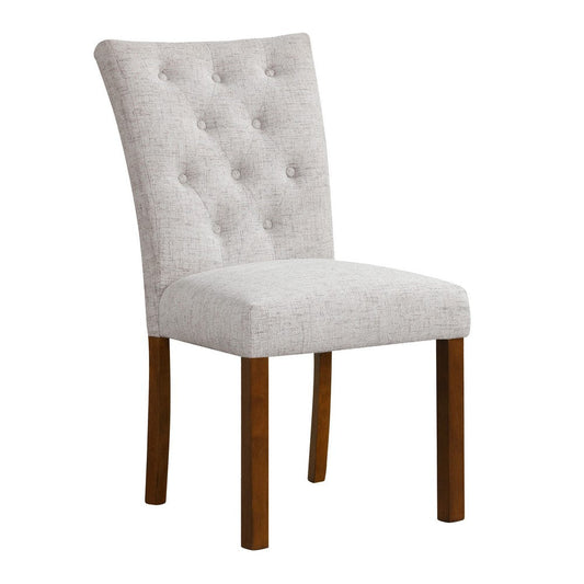Rei Parsons Dining Chair Set of 2 | Light Gray Textured Button Tufted