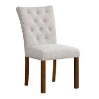 Rei Parsons Dining Chair Set of 2 | Light Gray Textured Button Tufted