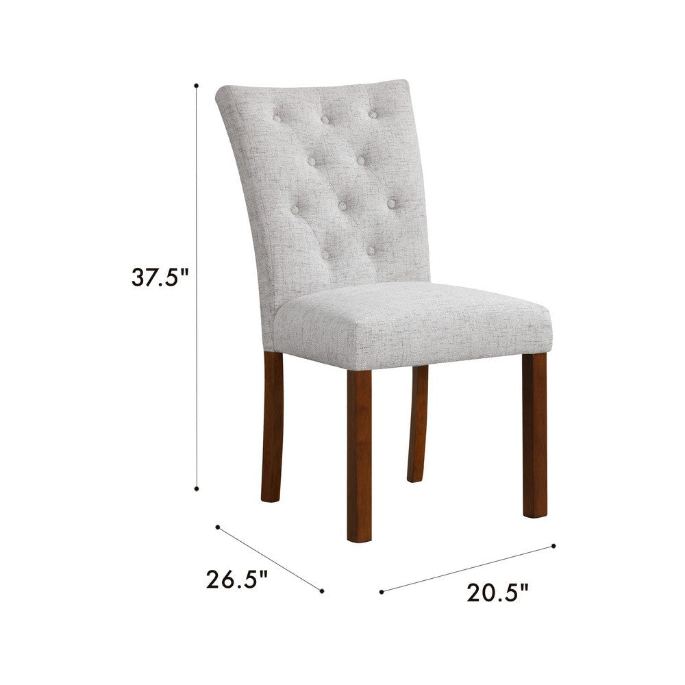 Rei Parsons Dining Chair Set of 2 | Light Gray Textured Button Tufted BM334514