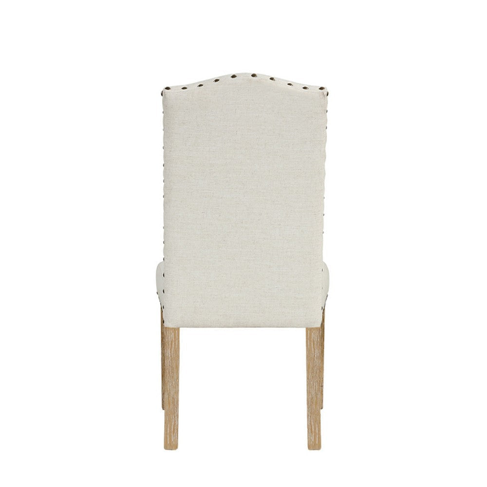 Ron Parsons Dining Chair Set of 2 | Natural Brown | Textured Cream BM334515