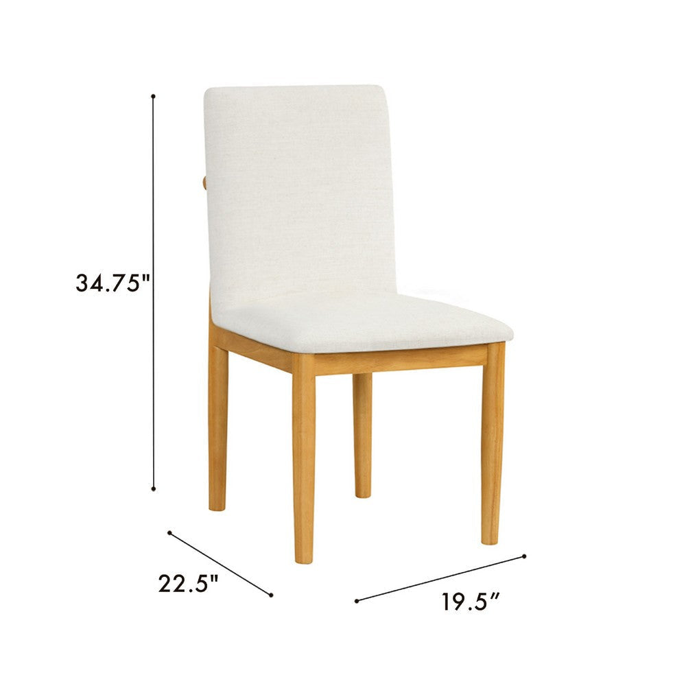 Ron Parsons Dining Chair Set of 2 | Natural Brown | Textured Cream BM334515