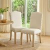 Ron Parsons Dining Chair Set of 2 | Natural Brown | Textured Cream
