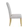 Ron Parsons Dining Chair Set of 2 | Nailhead Trim | Solid Wood | Gray