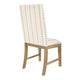Tim Dining Chair Set of 2 | Wood Apron | Taupe Cream Striped Polyester BM334517