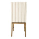 Tim Dining Chair Set of 2 | Wood Apron | Taupe Cream Striped Polyester BM334517